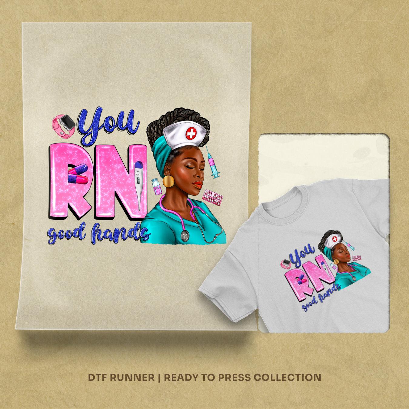 Black Woman Rn Nurse quotes dtf prints